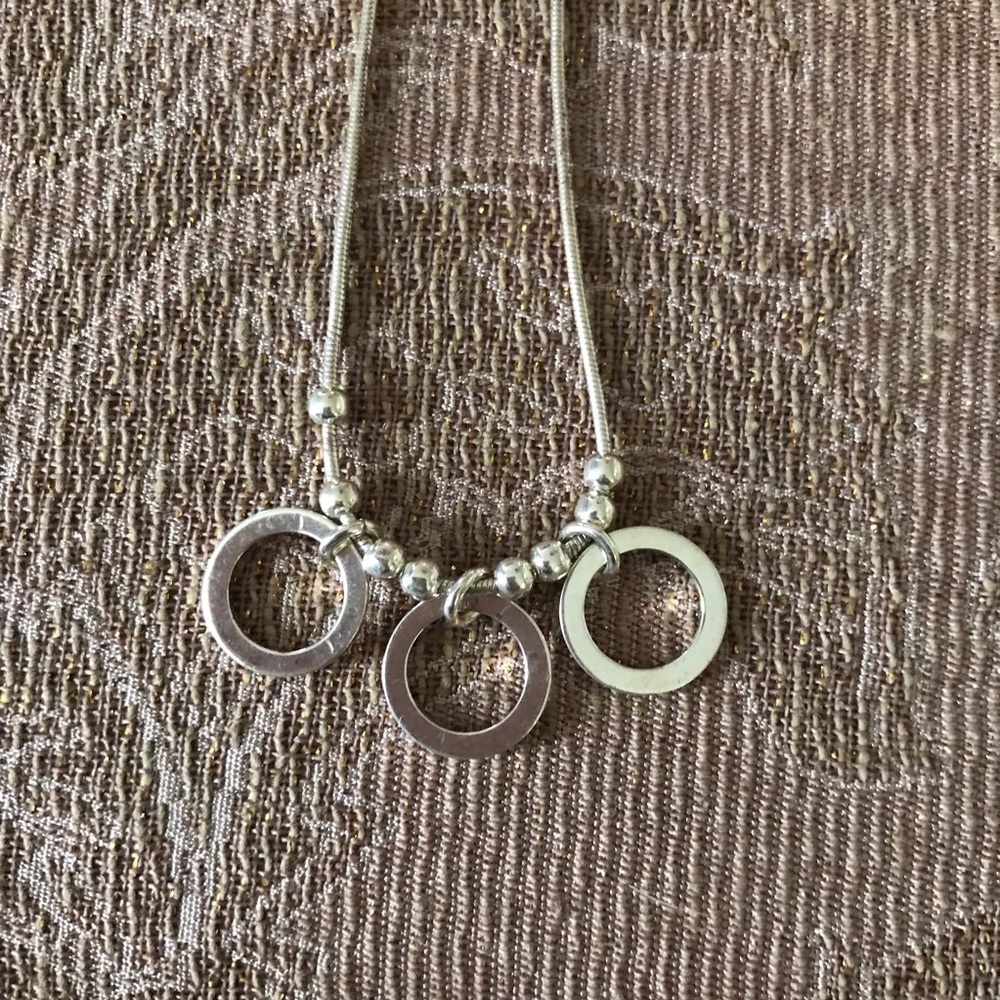 ▪️Sterling Silver Circles & Beads Necklace